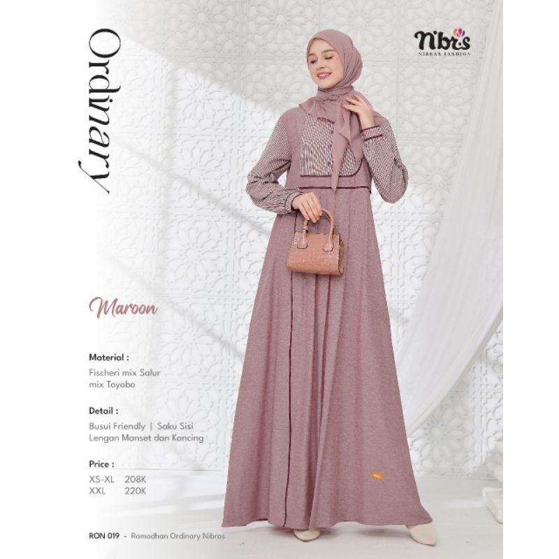 GAMIS NIBRAS RON 019 MAROON ORI