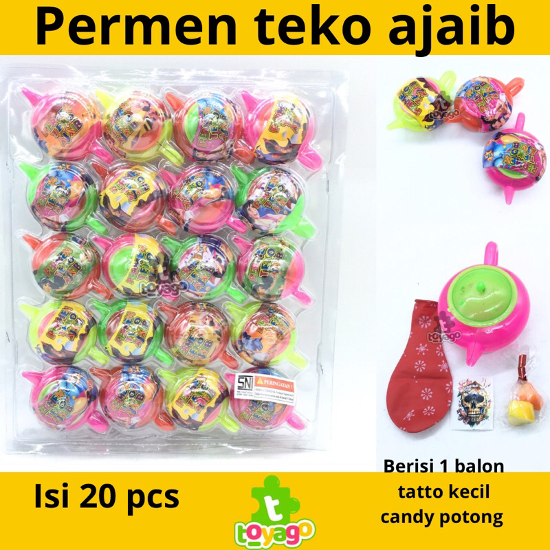 

Permen Teko Berhadiah mainan isi 20 Pcs Grosir Murah (Permen teko toyago toys)