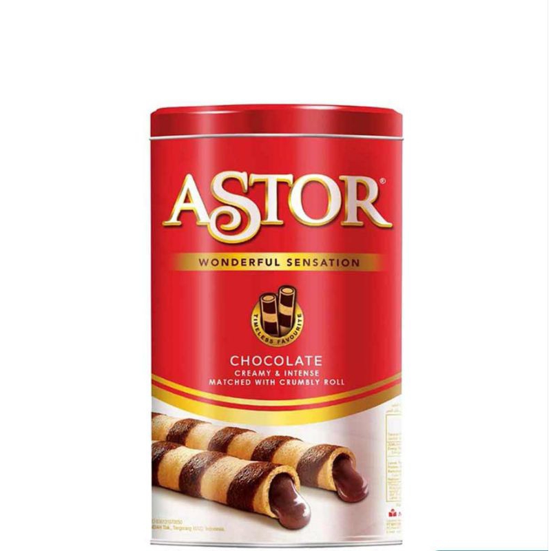 

PROMO RAMADHAN ✓ ASTOR WAFER STICK ROLL Cokelat kemasan KALENG besar 330g