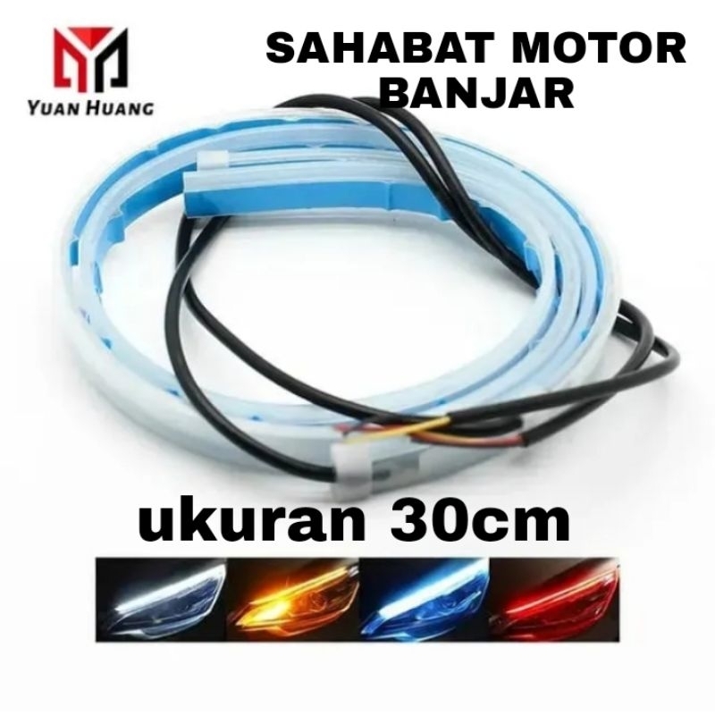 cuci gudang Lampu LED Alis DRL Running 30CM Lampu Alis Running Tempel Flexible 30 CM Universal Semua