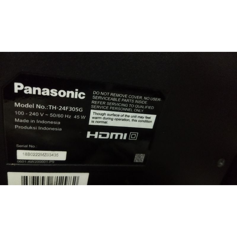 TV Panasonic 24 inch - TH 24F305G (Unit Normal - Bekas)