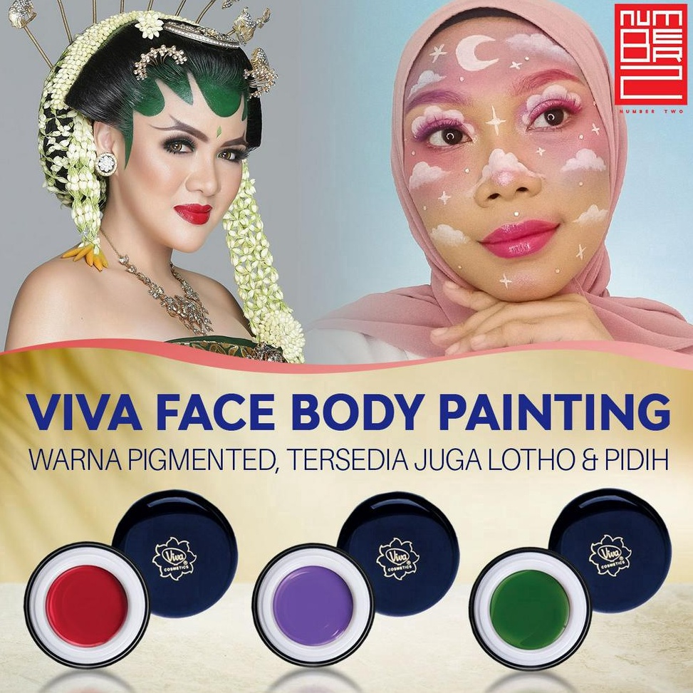 Promo Keren Viva body painting waterbased face satuan waterproof anti air biru merah orange hitam pu