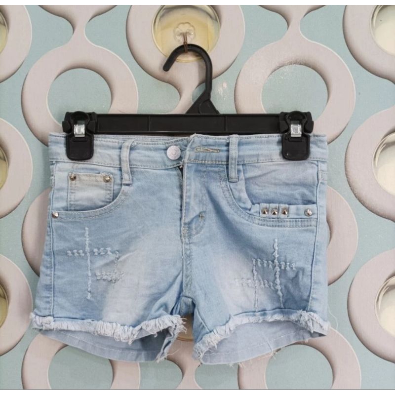CELANA JEANS PENDEK WANITA HOTPANT SECOND WEAR ORIGINAL SIZE S HPC059