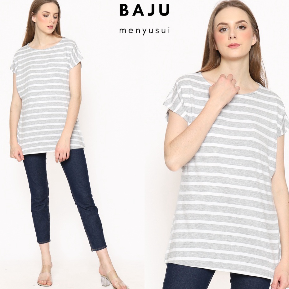 Star Seller Kaos Menyusui Lengan Pendek  Baju Busui Friendly Bukaan Kanan Kiri Bisa untuk Ibu Hamil