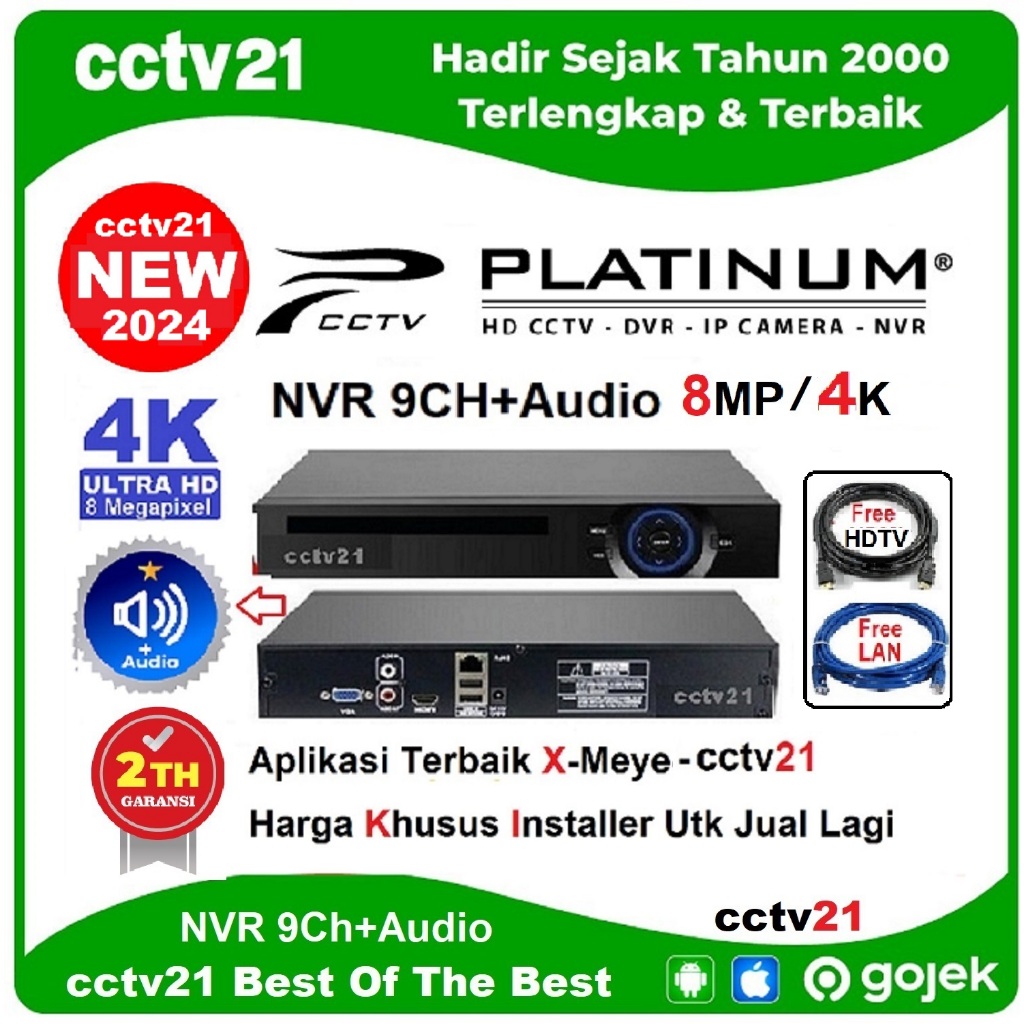 NVR 16CH+Audio 5MP Up To 8MP/4K  PLATINUM H-265+ Aplikasi Terbaik X-meye Harga Lagi Promo cctv21 Gar