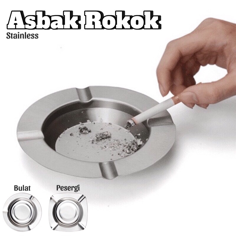 Asbak Bulat Pesergi / Ashtray / Tempat Abu Stainless / Asbak Stainless / Asbak Rokok