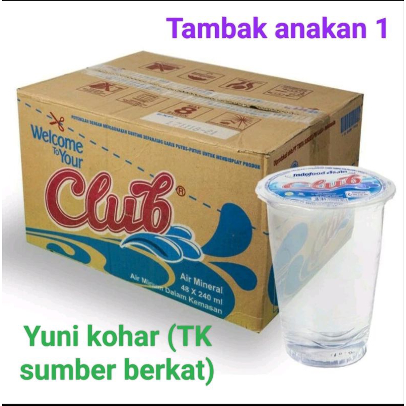 

Air mineral club gelas 220 ml (isi48)