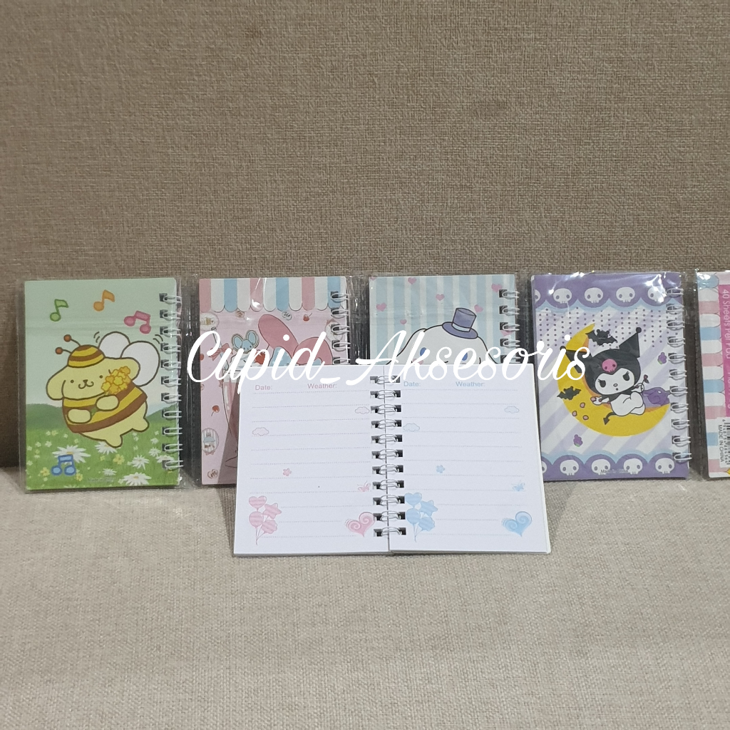 

(PER 4PCS) NOTE MINI / NOTE BOOK MINI RENTENG SANRIO KUROMI CINNAMONROLL