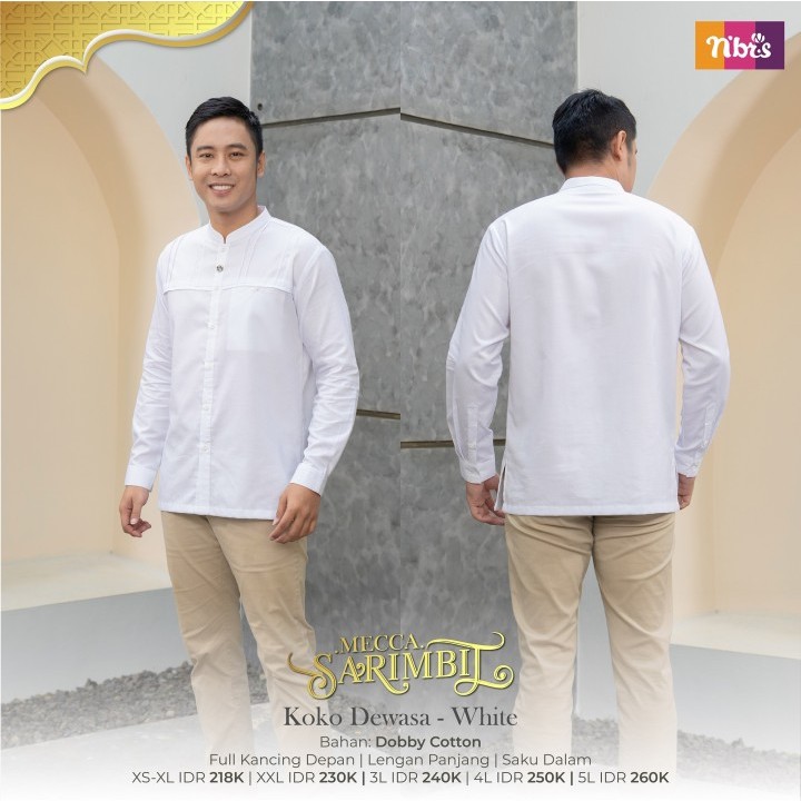 BAJU KOKO COUPLE PUTIH NIBRAS TERBARU [BISA COD]