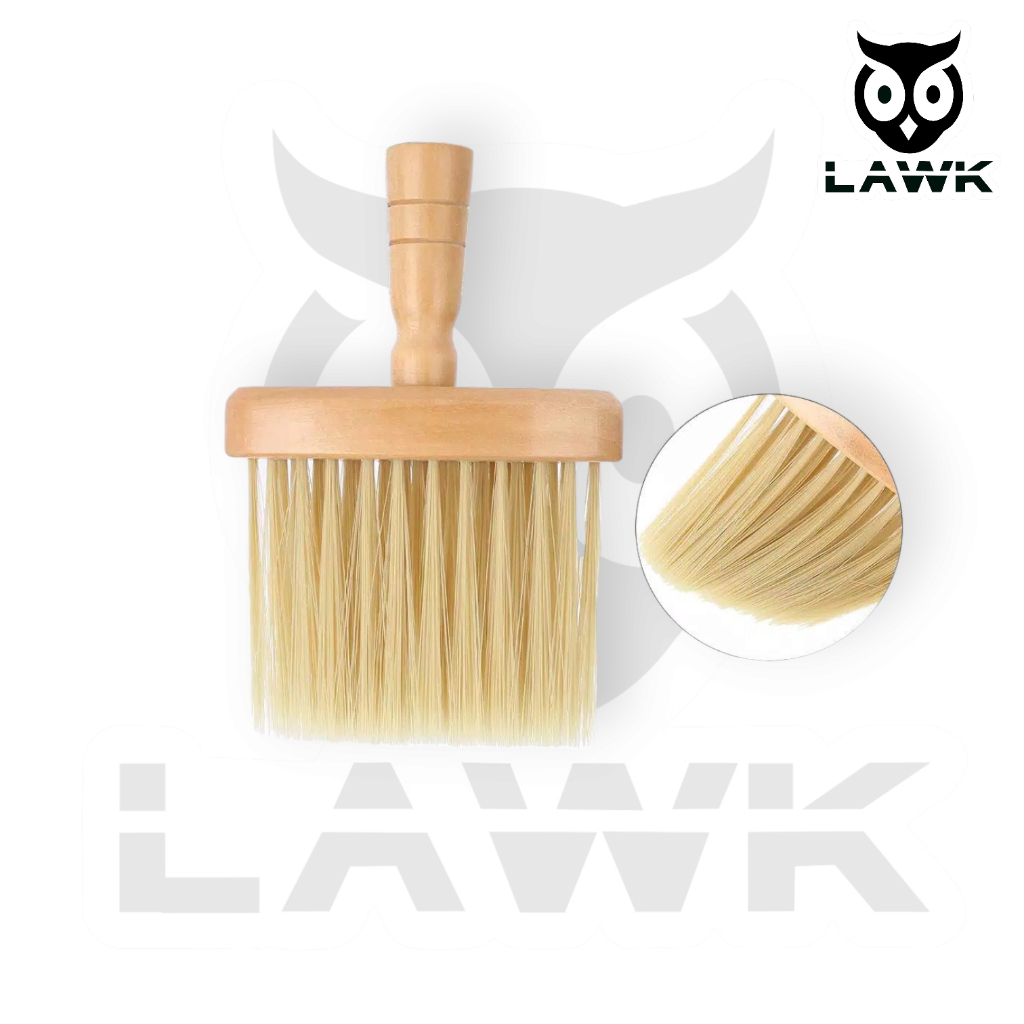 kuas sikat pembersih rambut barbershop gagang kayu