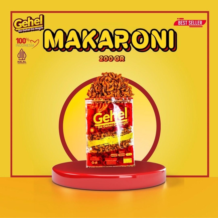 

Makaroni Gehel 200gr / makaroni gurih bumbu melipah