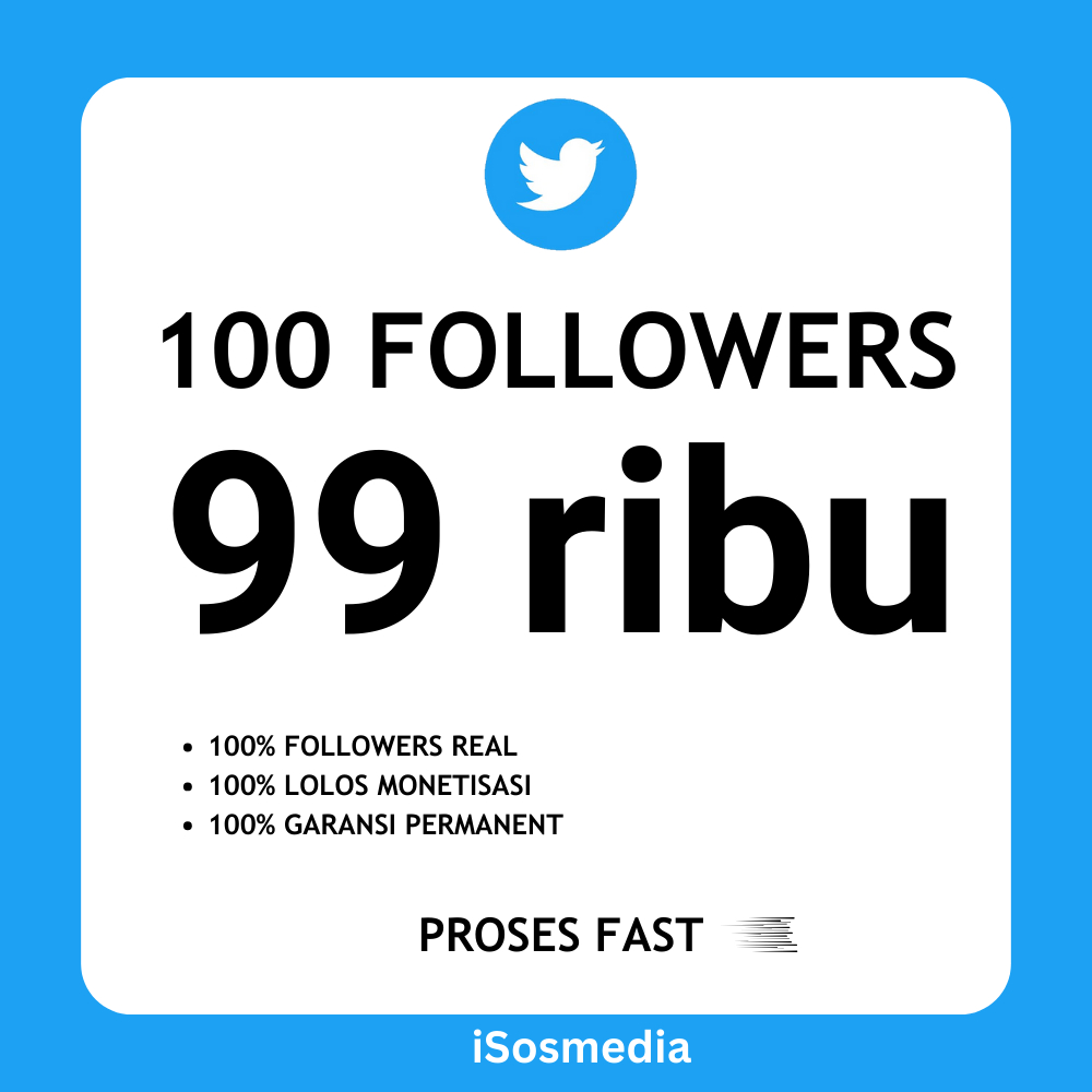 100 FOLLOWERS TWITTER MURAH