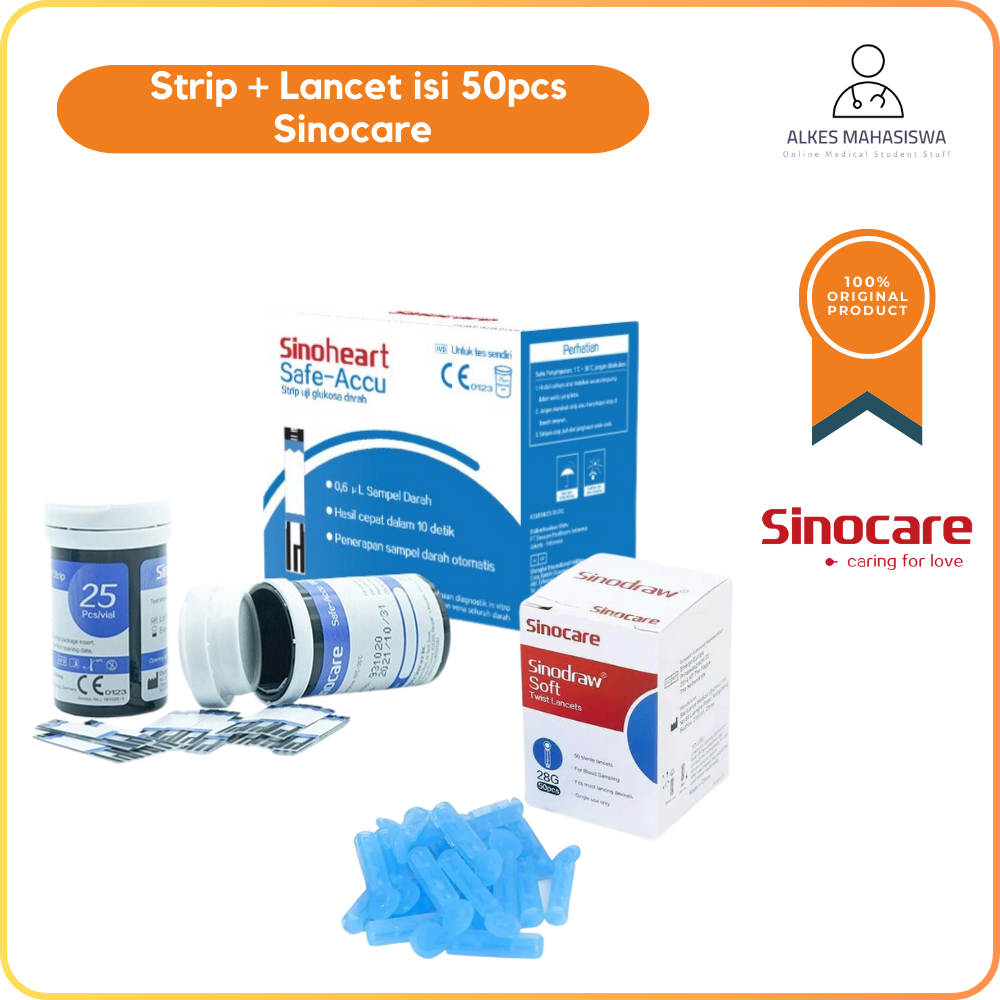 Strip Stik Gula Darah Glukosa Sinoheart Sinocare
