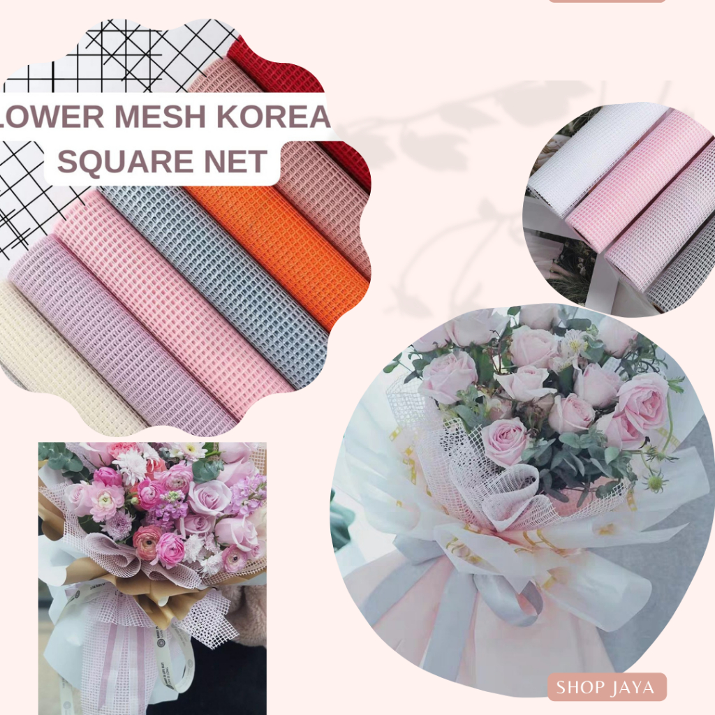 

1/2 50*50 CM FLOWER MESH KOREAN SQUARE NET Korean Jaring2 Net Polynet Jala lembaran