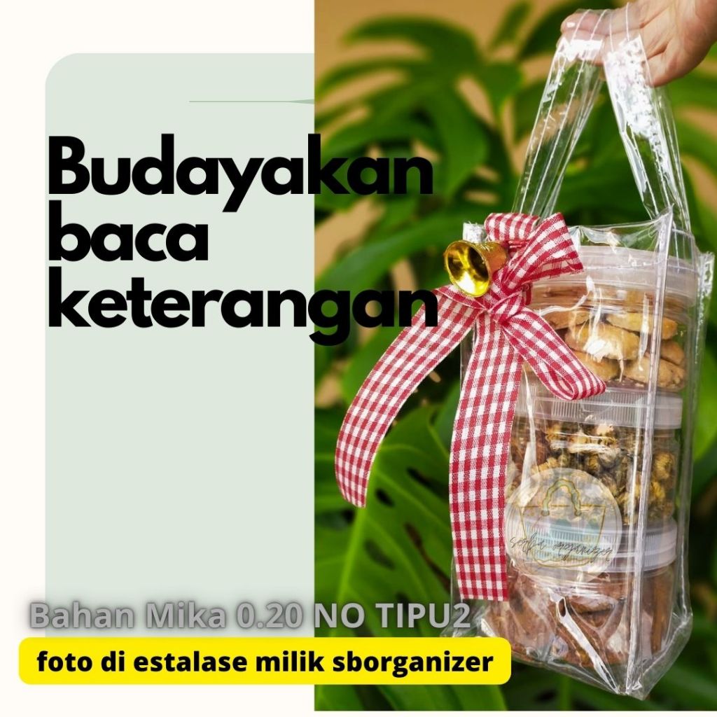 

10x10x20 Tas transparant Goodie bag toples cookies souvernir pernikahan tas bening ulangtahun botol