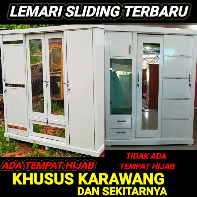 LEMARI 3 PINTU 4 PINTU 2 PINTU SLEDING SLIDING HIJAB JILBAB / LEMARI SLEDING 3 PINTU 2 PINTU 4 PINTU