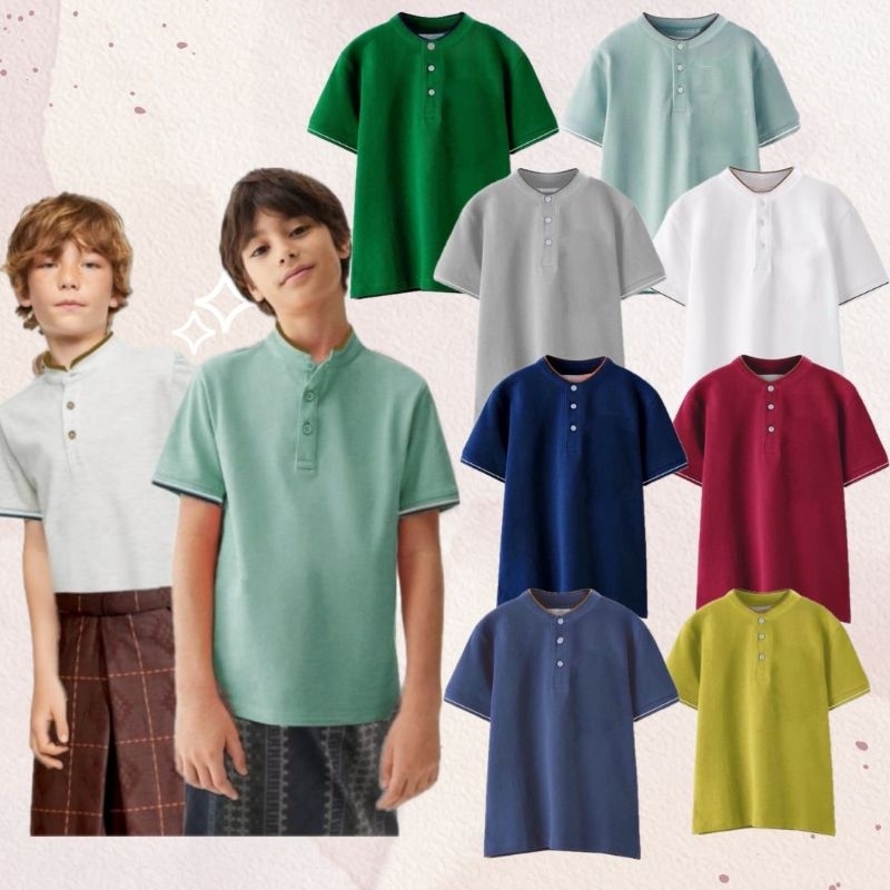 B482 ATASAN ANAK COWOK PIQUE MAO POLO ZARRA BRANDED CMT