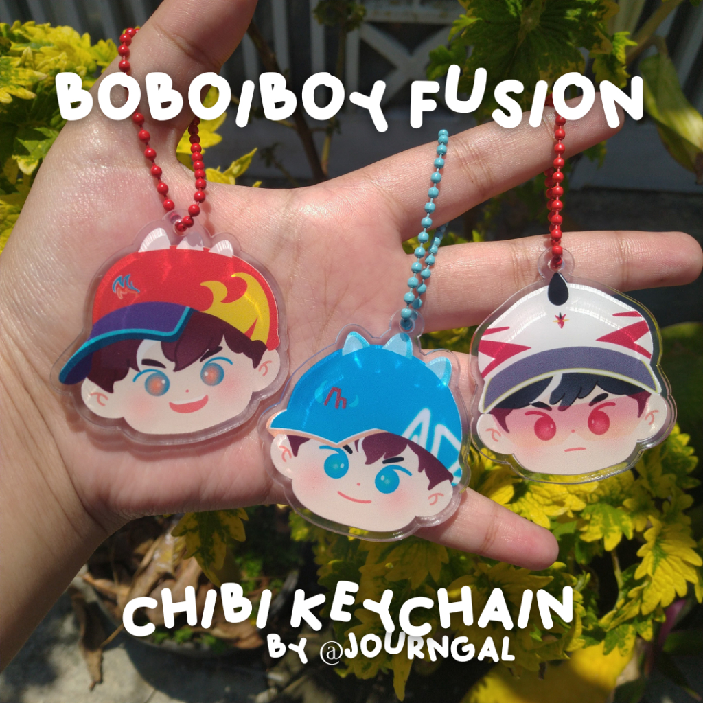 [READY STOCK] BBB BOBOIBOY FUSION BOFU CHIBI FANMERCH ACRYLIC KEYCHAIN : Frostfire, Glacier, Supra, 