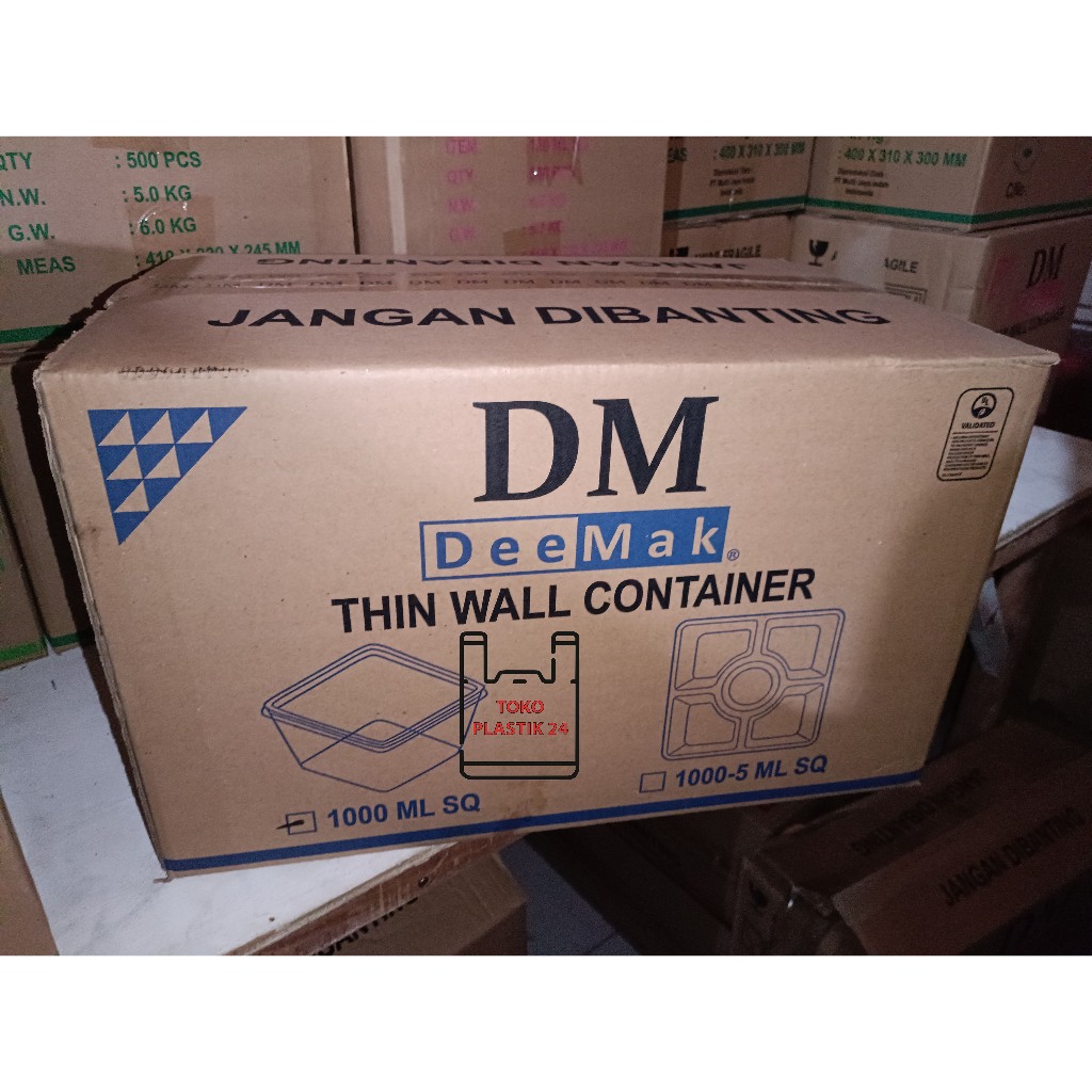 (INSTANT/KARGO) Thinwall DM 1000ml SQUARE isi 150pcs (PER DUS)