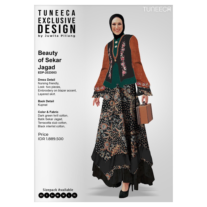 GAMIS TUNEECA EDP-2023003 BEAUTY OF SEKAR JAGAD /TUNECA EDP JUWITA PILIANG /GAMIS BATIK TULIS MODERN