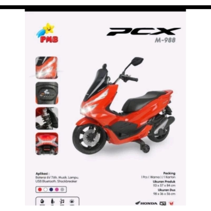 MOTOR AKI PMB M - 988 MODEL PCX - MAINAN MOTOR AKI ANAK - MOTOR AKI