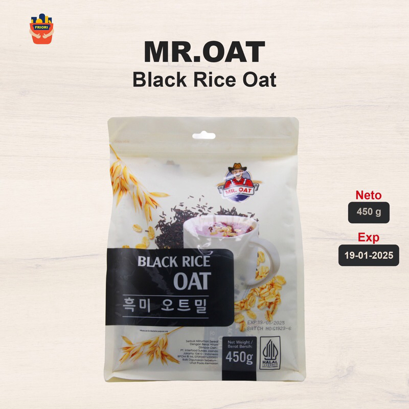 

Mr. Oat Black Rice Oat 800 gram - Beras Hitam Sereal Australia Makanan Oatmeal