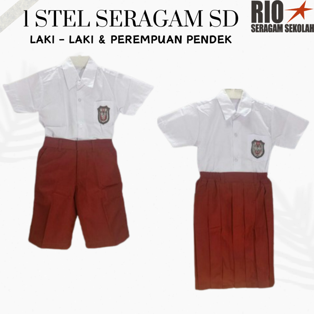 1 STEL SERAGAM SD PENDEK2 SERAGAM SEKOLAH SD SERAGAM SD NASIONAL 1stel PENDEK2 LAKI2 PEREMPUAN