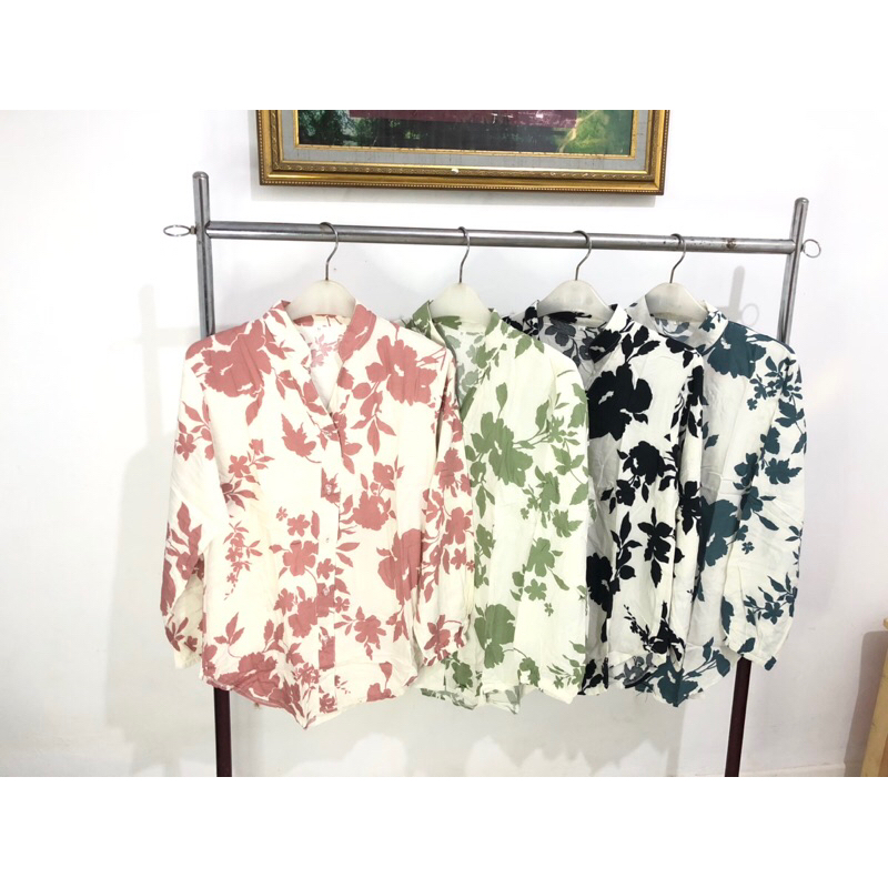 P908 Atasan Blouse Wanita | Kemeja Wanita Motif | Blose Wanita Lengan Panjang | Kemeja Wanita Lengan