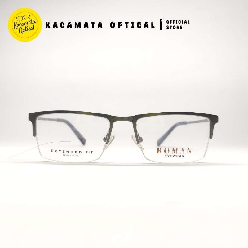 KACAMATA OPTICAL - Frame KMO502 Half Frame Hitam Besi Plastik