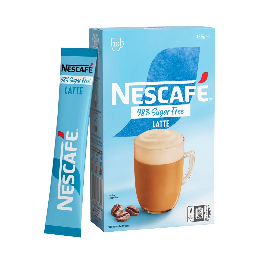 

Nescafe 98% SF Latte Coffee Sachets | 10 pack Australia