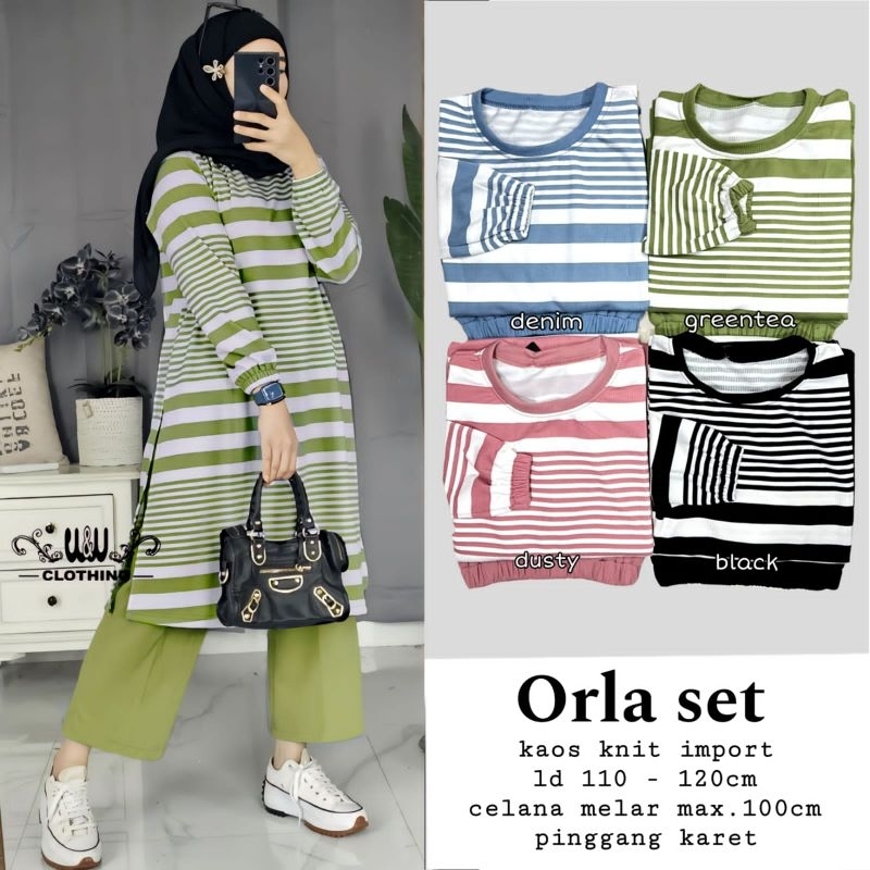 Orla Setelan Tunik Kaos & Celana Kulot - W&W