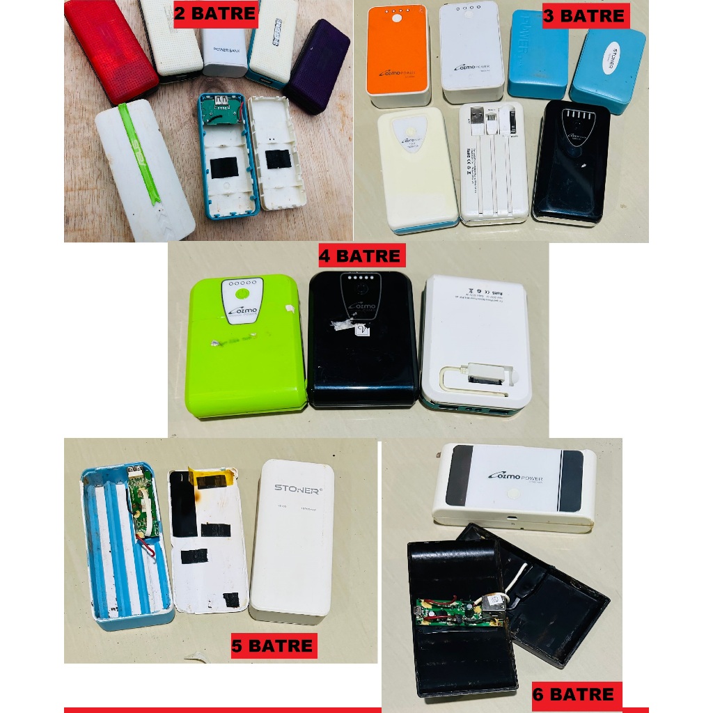 MODUL POWERBANK POWER BANK + CASE BEKAS ISI 2BATRE 3BATRE 4BATRE 5BATRE 6BATRE
