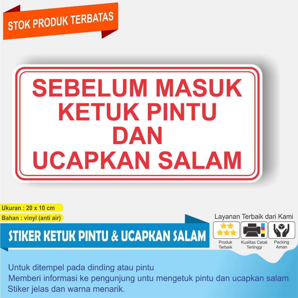 

STIKER MASUK KETUK PINTU DAN UCAPKAN SALAM