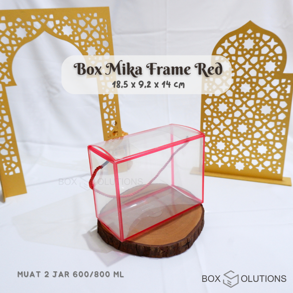 

box mika handle frame red (2 jar) - 18,5 x 9,2 x 14 cm