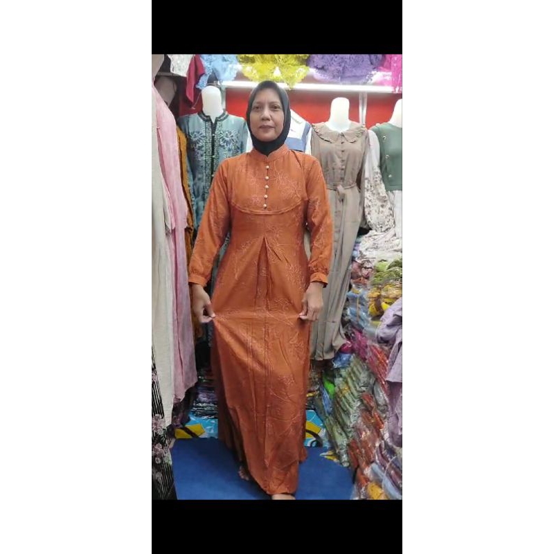 Gamis Bordir Premium Untuk Lebaran Kerah Sanghai