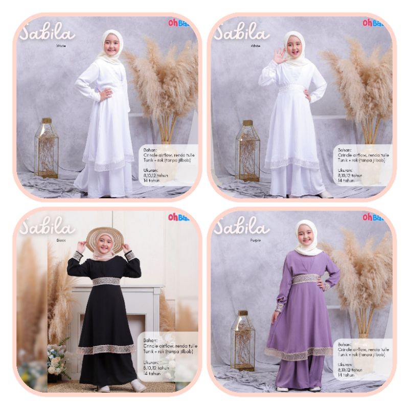 *READY MURAH (8-15th/remaja) Setelan tunik rok anak afikasi renda setelan tunik rok Sabila by Ohbaby