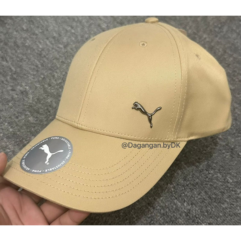 Topi Puma Metal Logo Original 100% Coklat Beige