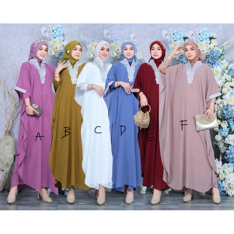 Dress Kaftan/Kaftan Kerah V/Gamis Kaftan/Gamis Muslim/Kaftan Wanita Dewasa
