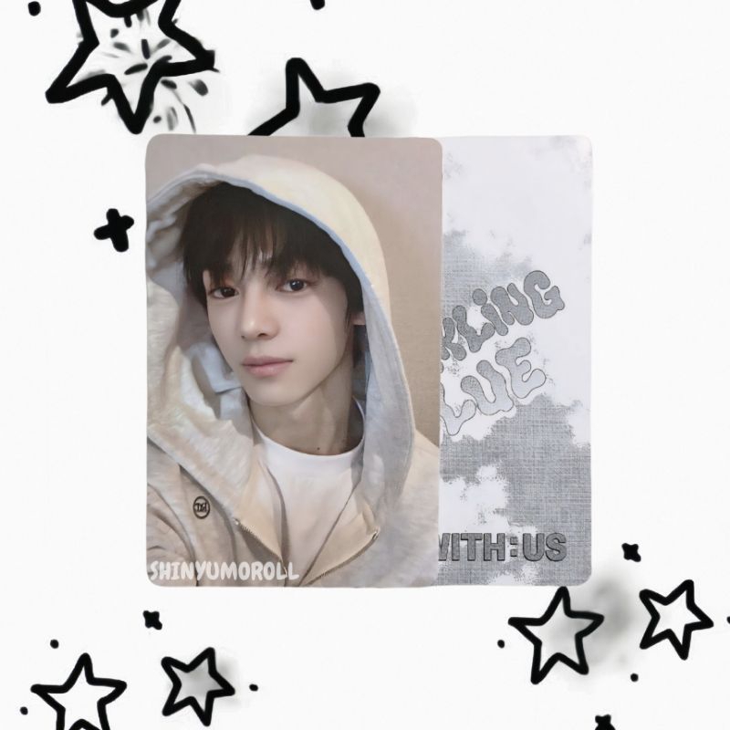 OFFICIAL PHOTOCARD PC TWS HANJIN HOODIE SPARKLING BLUE WEVERSE ALBUM