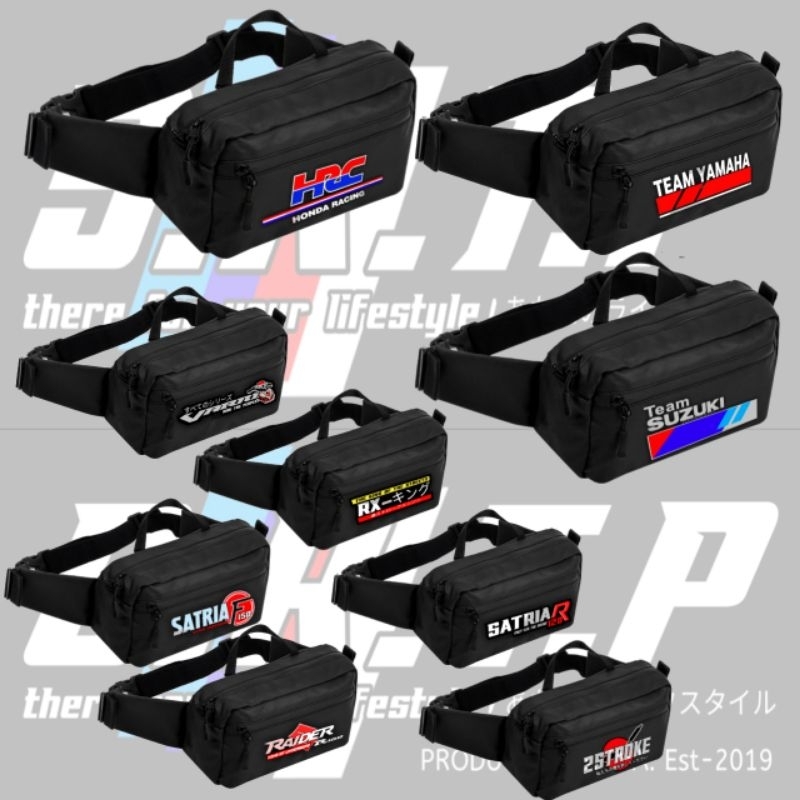 waistbag slingbag tas pria/wanita HRC honda racing/team suzuki/team yamaha/RX-king/satria Fu / raide