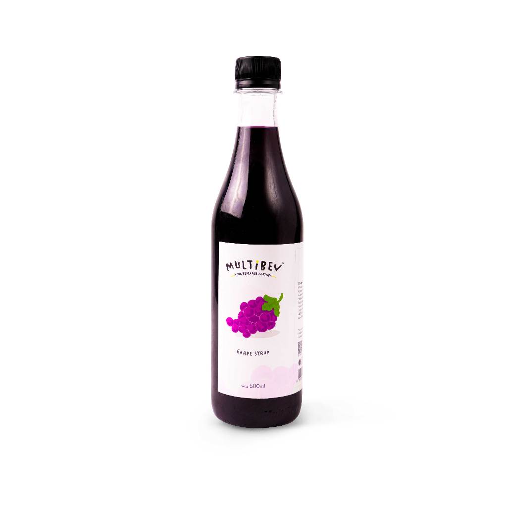 

MultiBev - Minuman Sirup Grape Anggur Bottle 500ml - Minuman Halal Kekinian ala Kafe