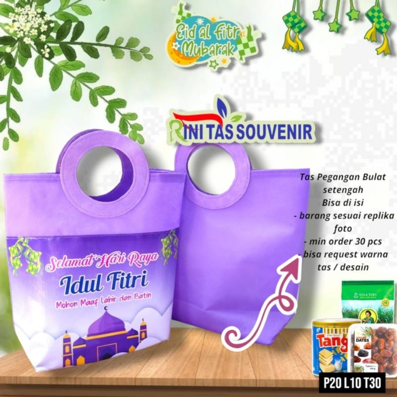 

Tas Pegangan Bulat Lebaran - Goodie Bag Idul Fitri