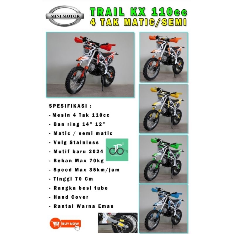 Medium Trail Mini Motor KX / CX 110cc 4tak TERBARU