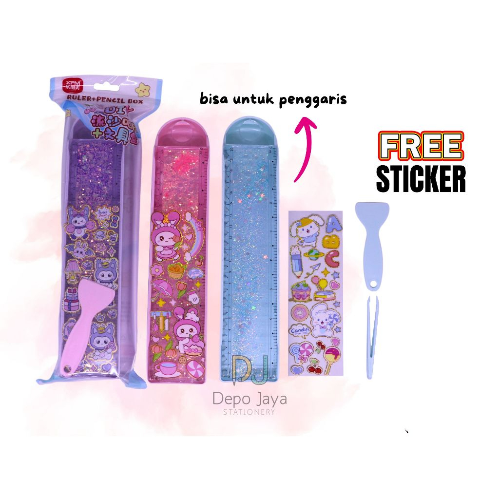 

PENSIL CASE PLASTIK TRANSPARAN LUCU / FREE STICKER / TEPAK