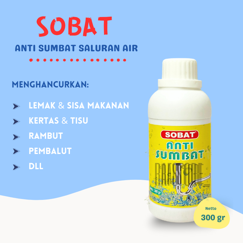 SOBAT Anti Sumbat Cair untuk WC Mampet / Wastafel Mampet / Saluran Cuci Piring Mampet / Saluran Pipa