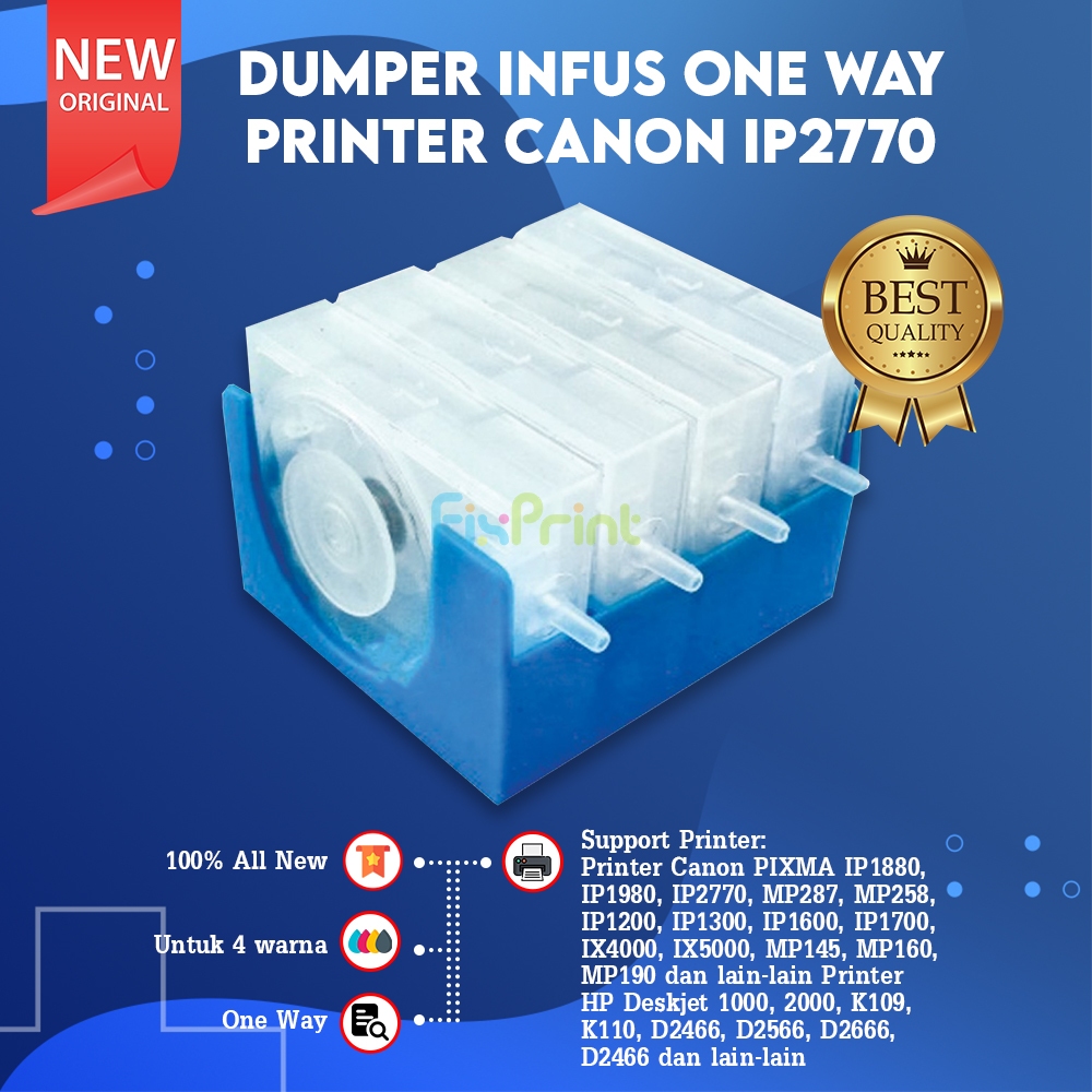 Dumper Infus 4 Warna One Way Damper Tabung Tinta Modif Printer HP 2135 2335 2336 2775 Canon iP2770 M