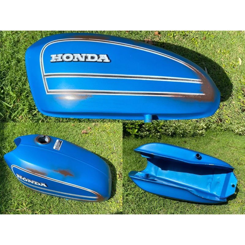 TANGKI CB 125 WARNA BIRU MOTIF GARIS CAT BLADUS TENGKI GALVANIS CAT TANGKI CB125 CB 125 GALVANIS CAT