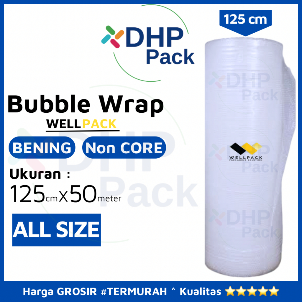 

Bubble Wrap Roll Putih ( white ) Packing Non Core / Coreless / Tanpa Core merek Wellpack 125 CM x 50 M Terbaik , Termurah , Terlaris , Tebal , Tidak Mudah Rusak (ALL SIZE)