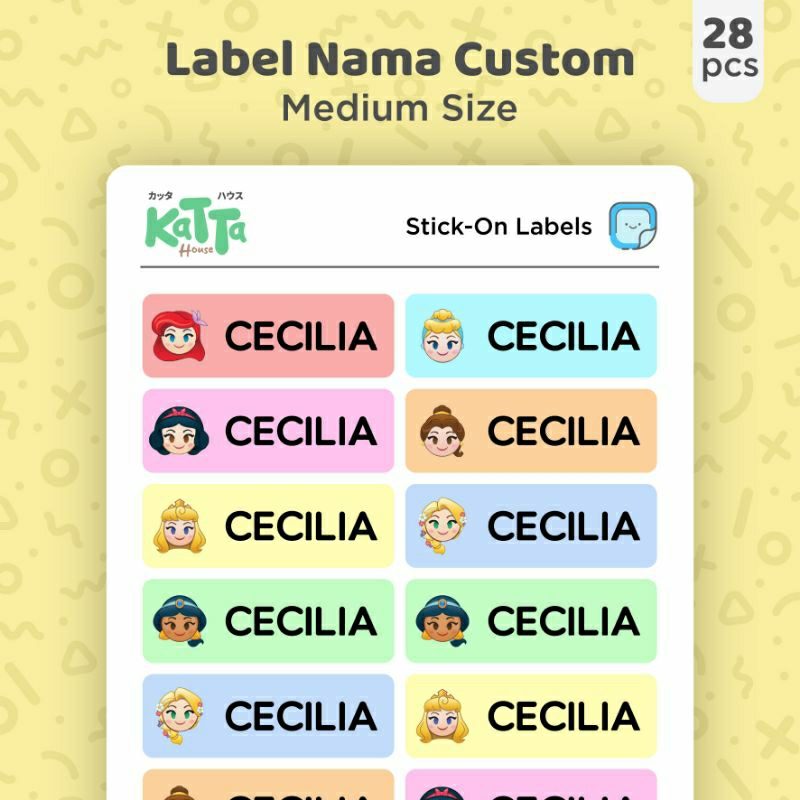

Label Nama Custom Medium Waterproof || Sticker Nama Tahan Air Custom