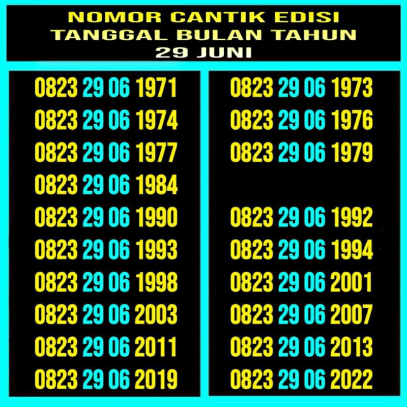 Nomor Cantik Telkomsel Tahun Lahir - Nomor Cantik Simpati Tahun Lahir - Nomer Cantik Telkomsel - Nom